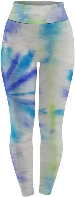 DASAYO Tie Dye Leggings for Women Fashion High Waist Tummy Control Full Length Yoga Pants Workout Fitness Activewear Leggings