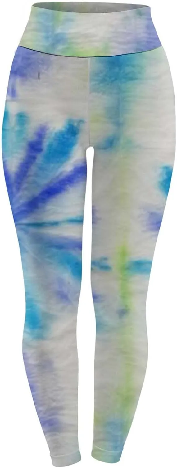 DASAYO Tie Dye Leggings for Women Fashion High Waist Tummy Control Full Length Yoga Pants Workout Fitness Activewear Leggings
