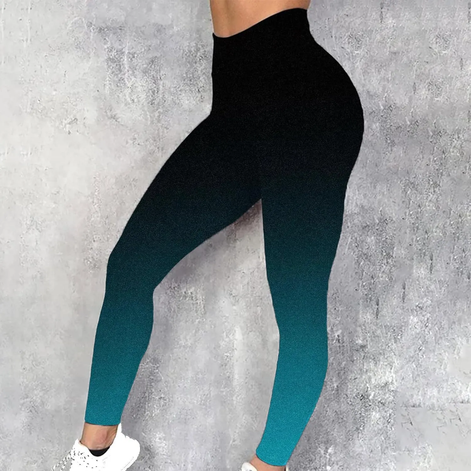 DASAYO Womens Fashion Activewear Leggings High Waist Full Length Ombre Workout Gym Fitness Yoga Pants