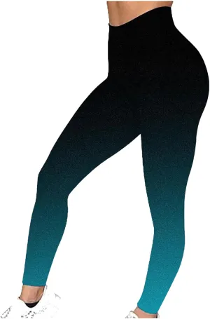 DASAYO Womens Fashion Activewear Leggings High Waist Full Length Ombre Workout Gym Fitness Yoga Pants
