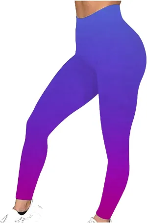 DASAYO Womens Fashion Activewear Leggings High Waist Full Length Ombre Workout Gym Fitness Yoga Pants