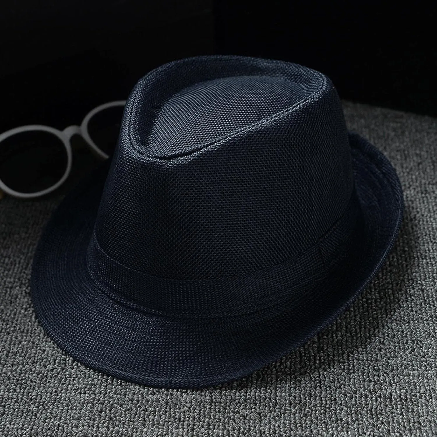 Fedora Hats for Men Women Classic Short Brim Manhatta Fedora Hat with Band Costume Accessory for Men Sun Hat