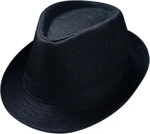 Fedora Hats for Men Women Classic Short Brim Manhatta Fedora Hat with Band Costume Accessory for Men Sun Hat