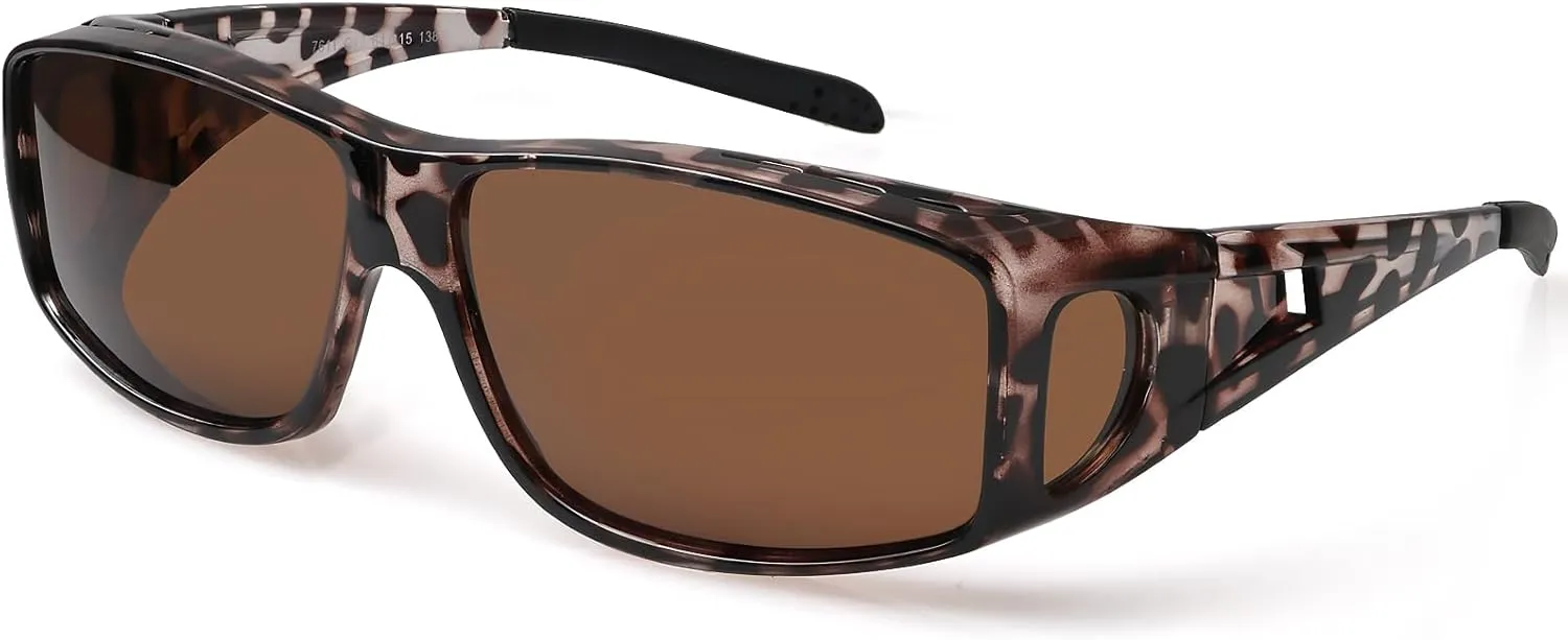 Fit Over Wrap Sunglasses Polarized Lens Wear Over Eyeglasses 100% UV Protection for Men and Women