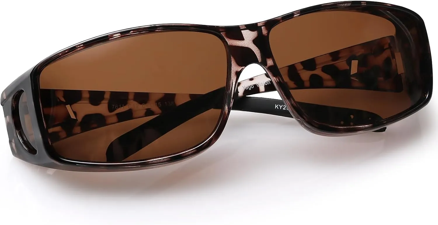 Fit Over Wrap Sunglasses Polarized Lens Wear Over Eyeglasses 100% UV Protection for Men and Women