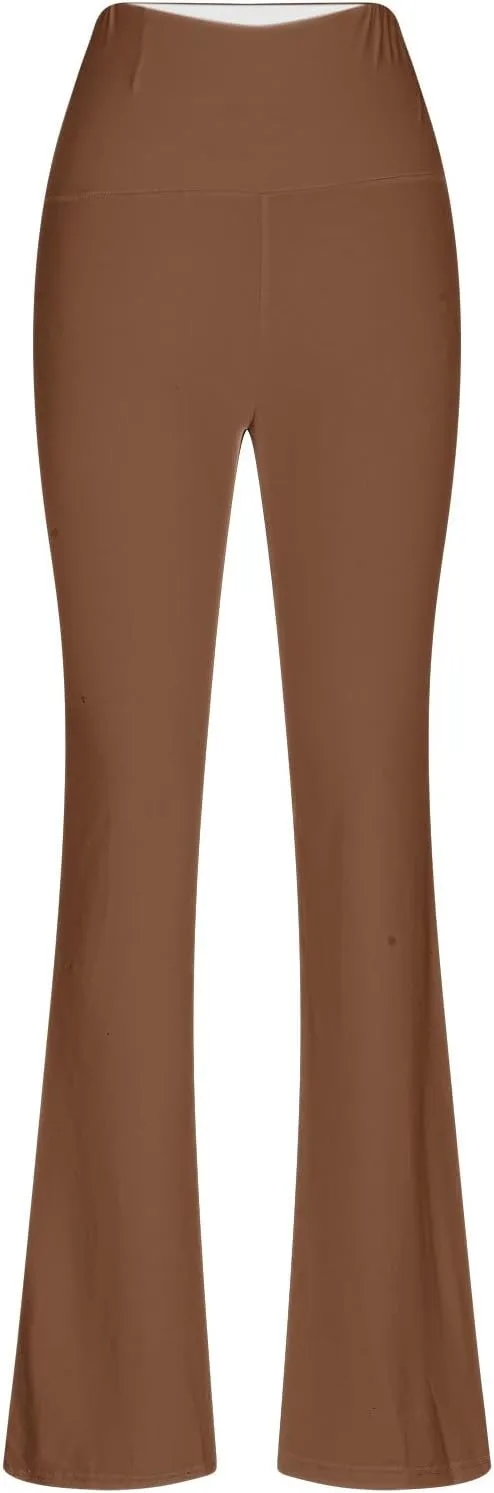 Flare Leggings for Women 2025,High Waist Pull On Workout Leggings Bell Bottom Gym Yoga Pants Tummy Control