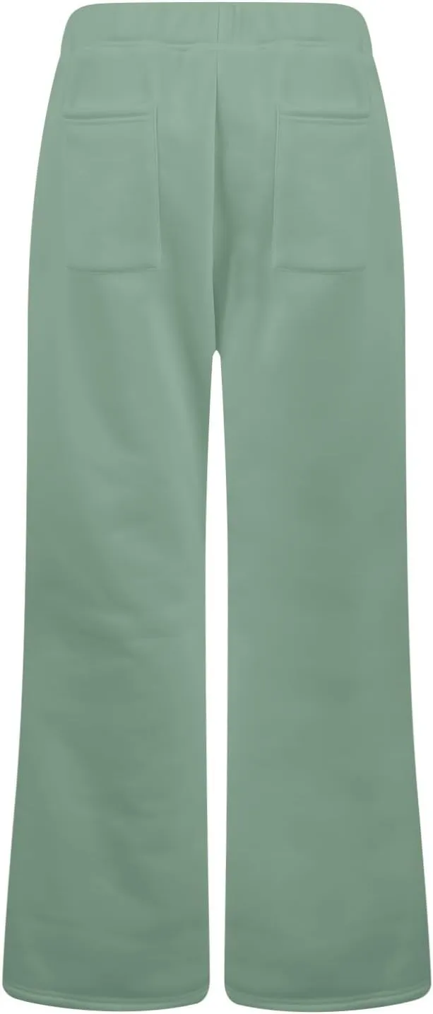 Flare Sweatpants Women Baggy Drawstring High Waisted Wide Leg Pants Casual Athletic Track Lounge Pants with Pockets