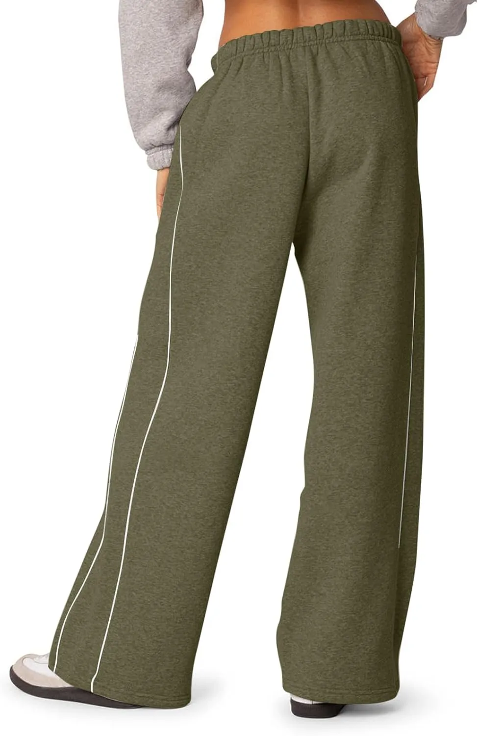 Fleece Sweatpants for Women Baggy Casual Wide Leg Lightweight Joggers Comfy Low Rise Lounge Pants with Pockets