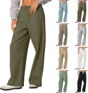 Fleece Sweatpants for Women Baggy Casual Wide Leg Lightweight Joggers Comfy Low Rise Lounge Pants with Pockets
