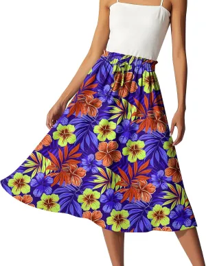 Floral Maxi Skirt for Women High Waist A-Line Bohemian Long Skirt Summer Style