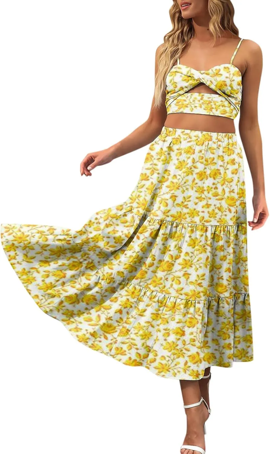 Floral Skirts for Women Summer 2025 Boha Floral Print Baggy Flowy High Elastic Waist Palazzo Skirts Trendy Clothes