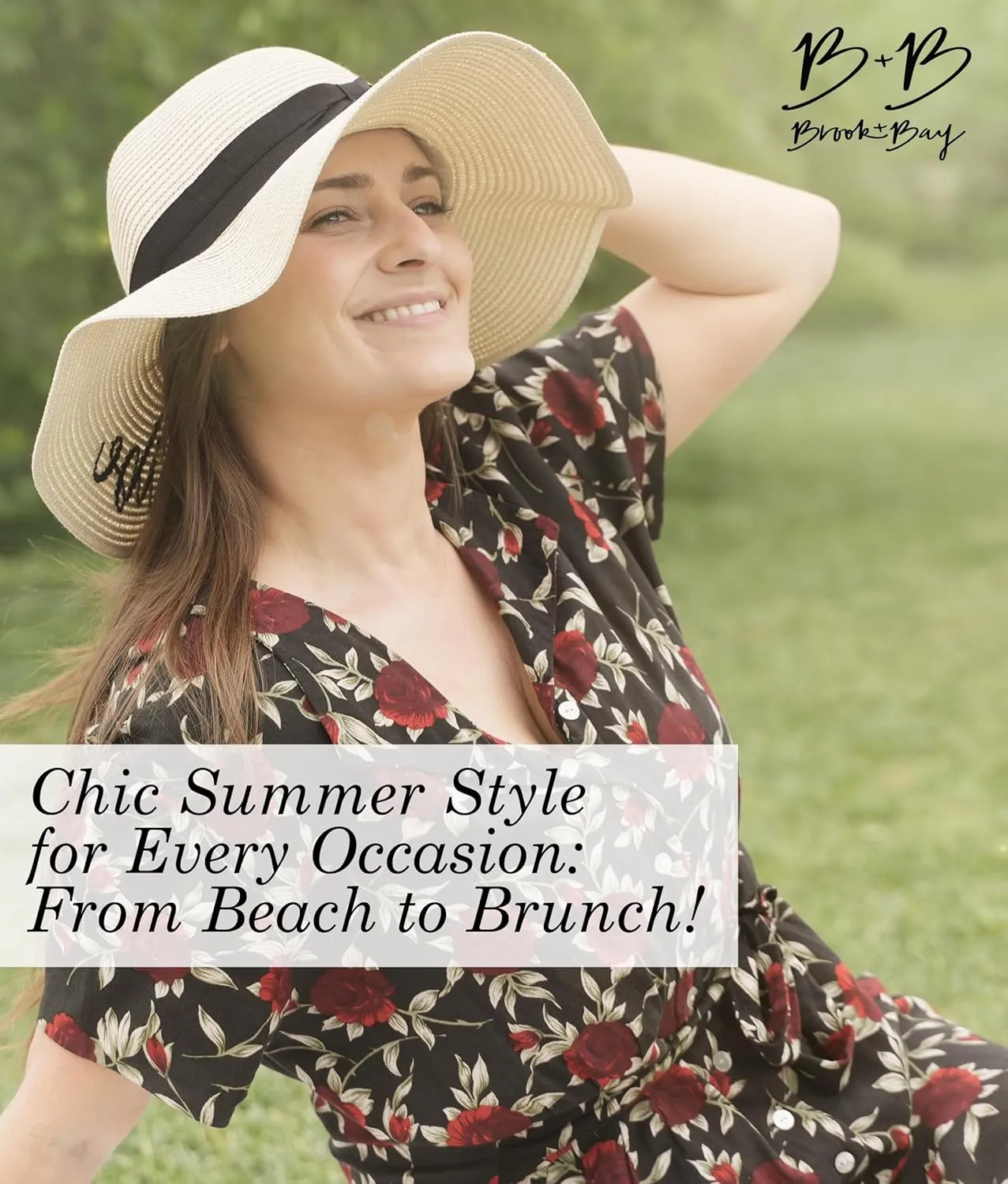Foldable Beach Hats for Women-Floppy Sun Hats for Women,Roll up Straw Hats for Women,Summer Vacation Hats&Beach Wide Brim Hat