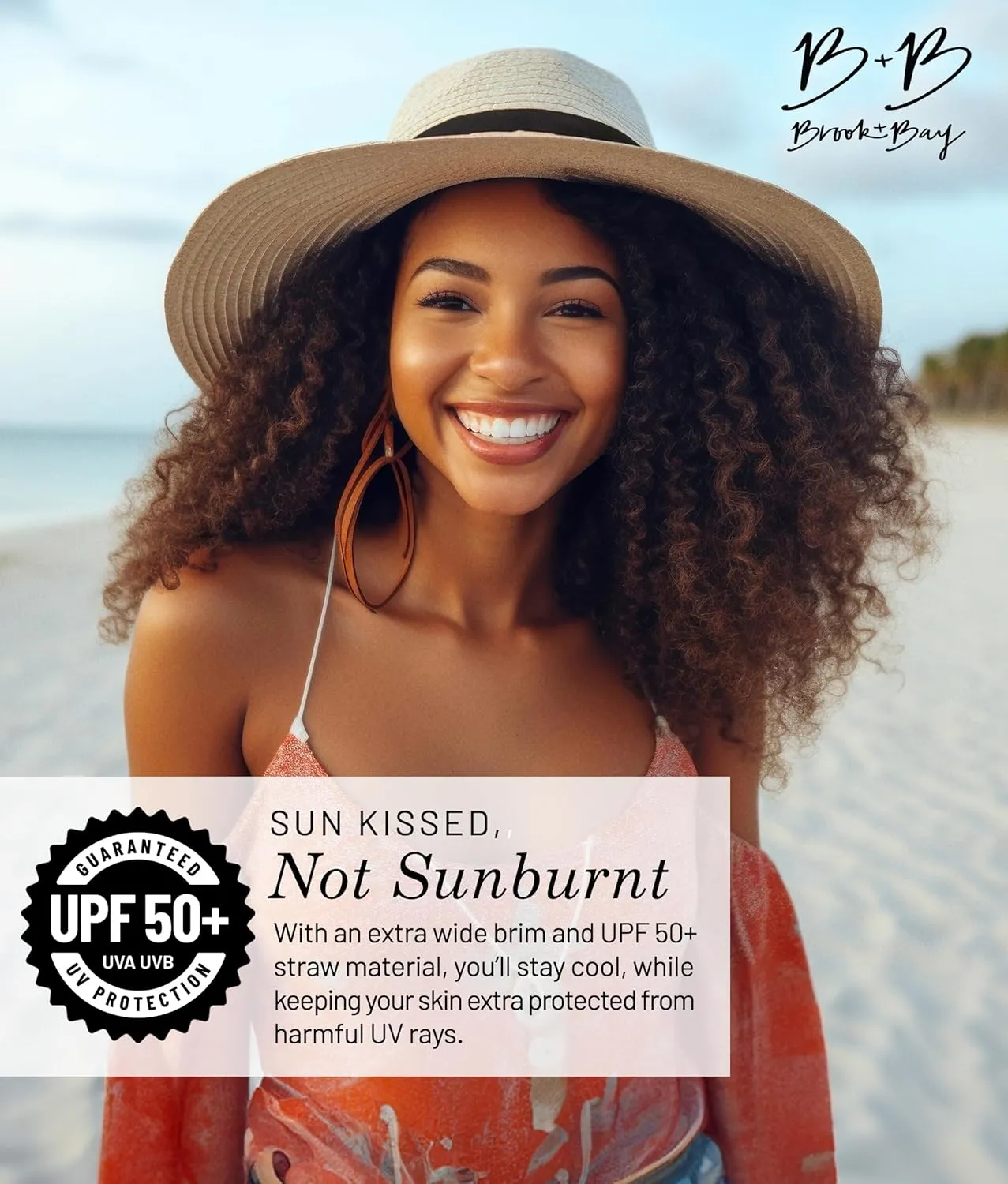 Foldable Beach Hats for Women-Floppy Sun Hats for Women,Roll up Straw Hats for Women,Summer Vacation Hats&Beach Wide Brim Hat