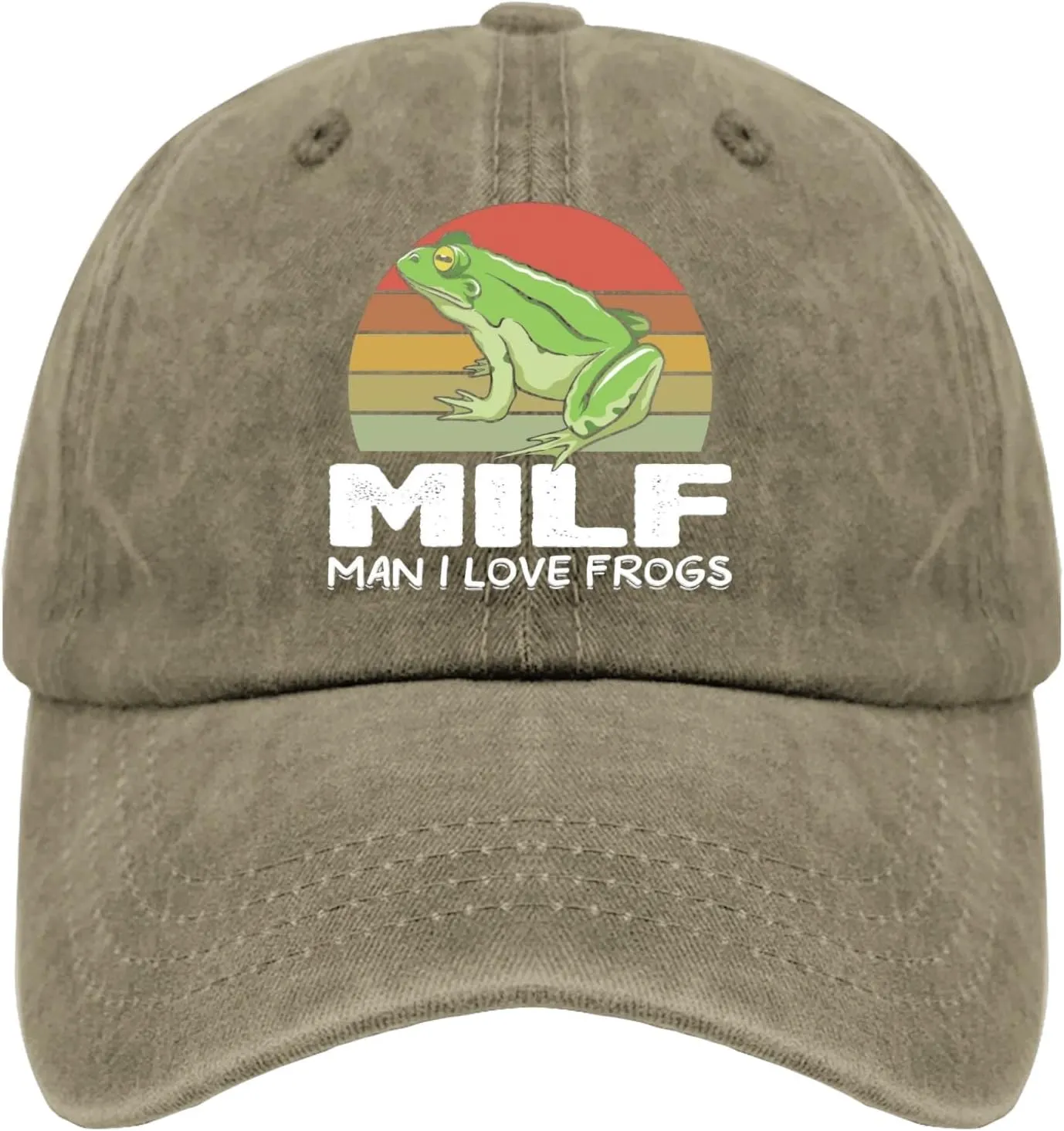 Frogs Cap 80s Hat Pigment Black Fishing Hat Gifts for Women