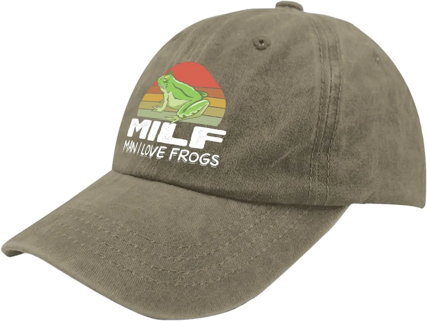 Frogs Cap 80s Hat Pigment Black Fishing Hat Gifts for Women