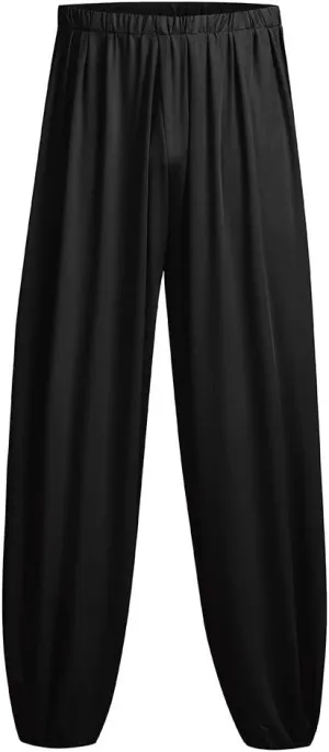 FZVYD Mens Super Soft Yoga Pants Trousers Lounge Pant Hippie Harem Pants Elastic Waist Baggy Boho Casual Drop Crotch Trouser