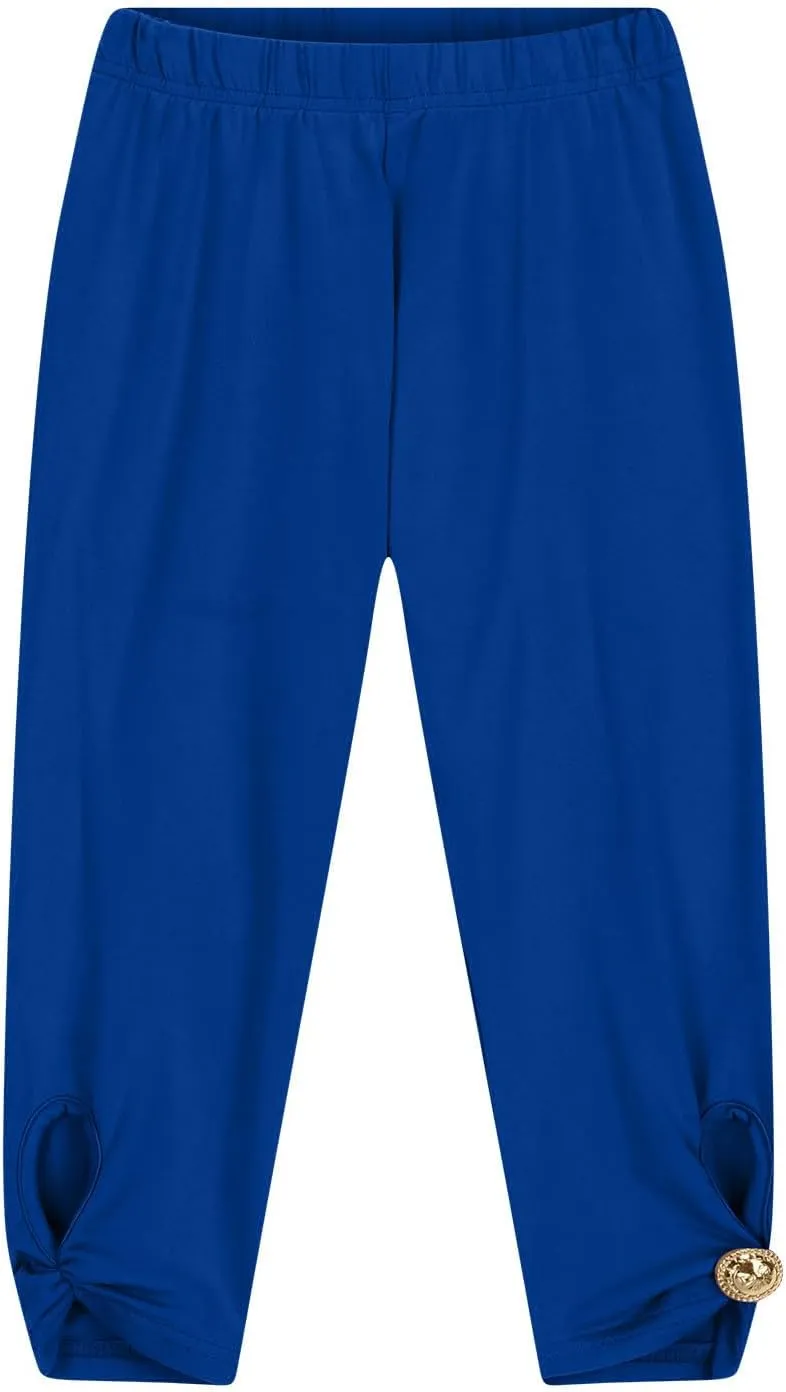 Girls Summer Capris Cropped High Waist Yoga Pants Kids Petite Comfy Stretchy Leggings Workout Compression Capri Pants