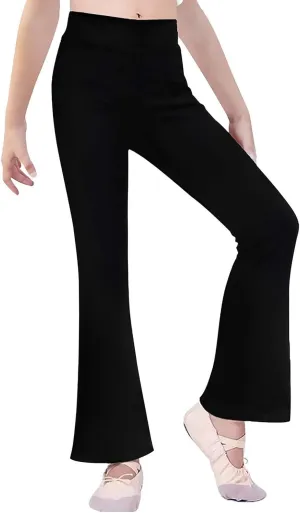 Girls Sweatpants Baggy Black Yoga Pants for Girl Soft Stretch Flare Leggings Little/Tween/Teen Kids Outfits Clothes