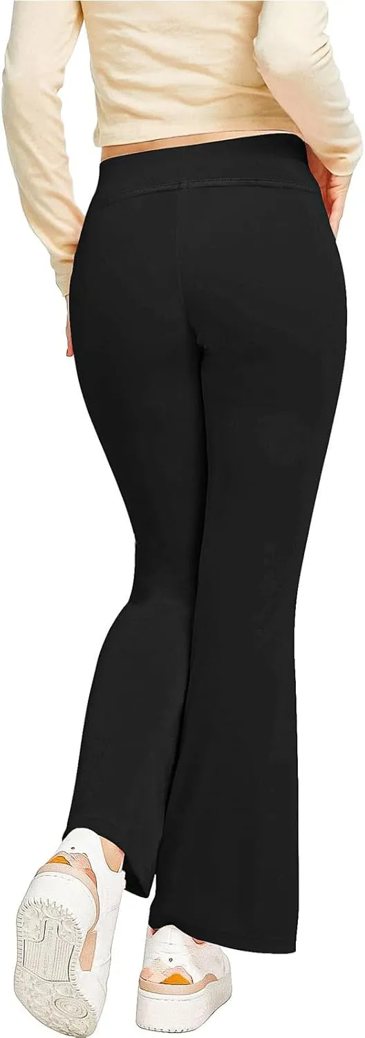 Girls Sweatpants Baggy Black Yoga Pants for Girl Soft Stretch Flare Leggings Little/Tween/Teen Kids Outfits Clothes