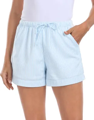 HDE Women's Linen Blend Drawstring Shorts High Waisted 4" Inseam Summer Shorts