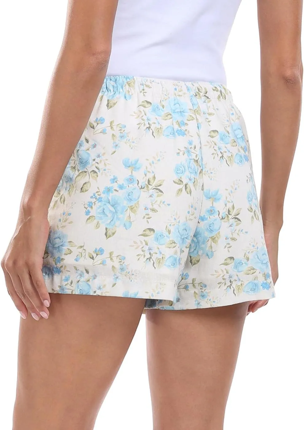 HDE Women's Linen Blend Drawstring Shorts High Waisted 4" Inseam Summer Shorts