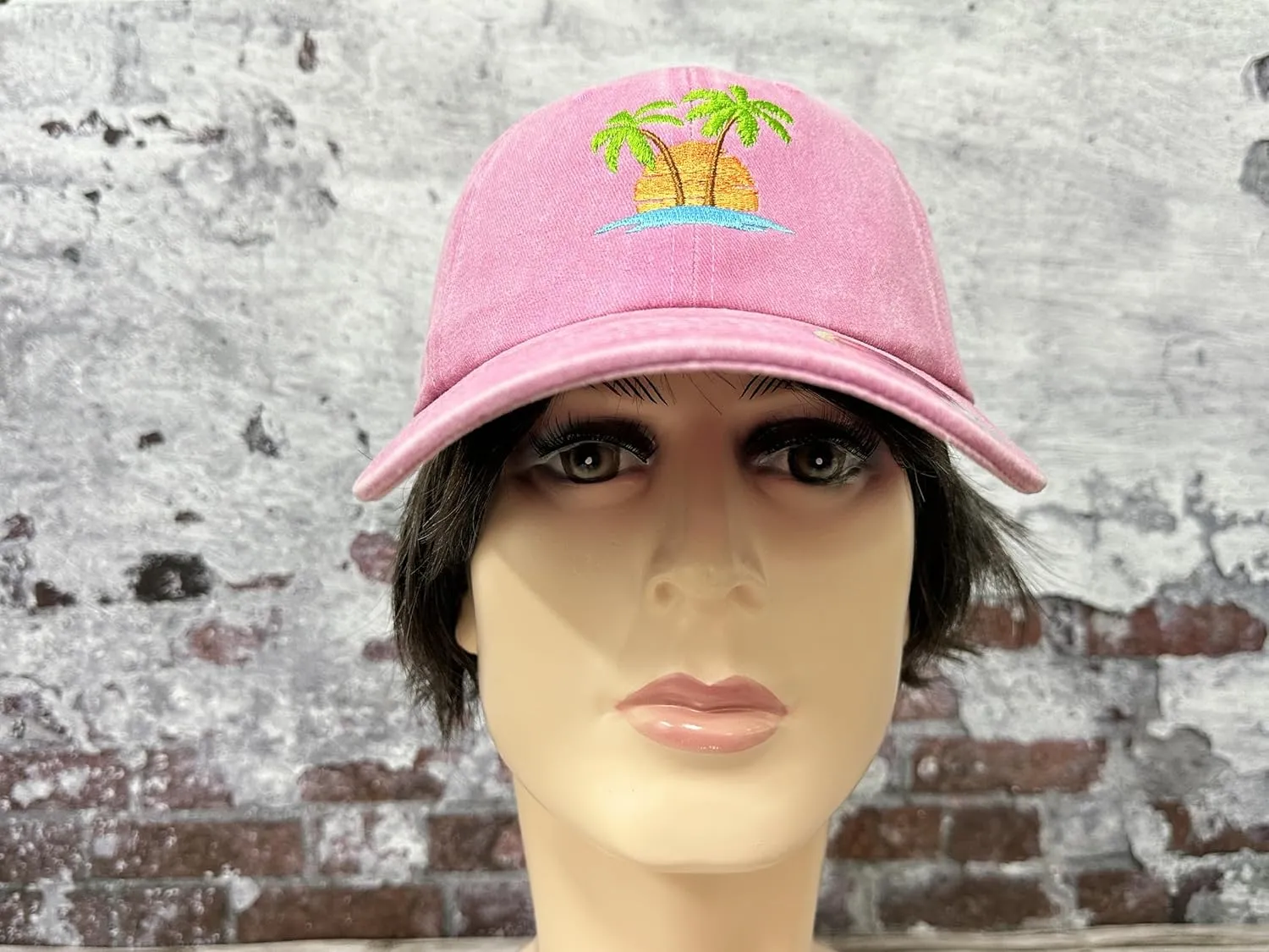 Hepandy Embroidered Palm Tree Hats for Men Women