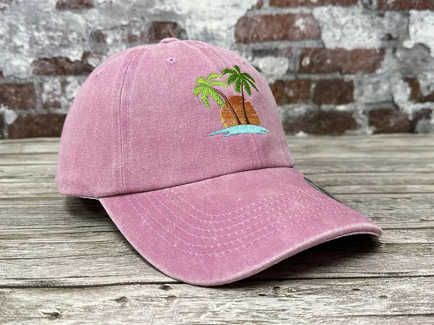 Hepandy Embroidered Palm Tree Hats for Men Women