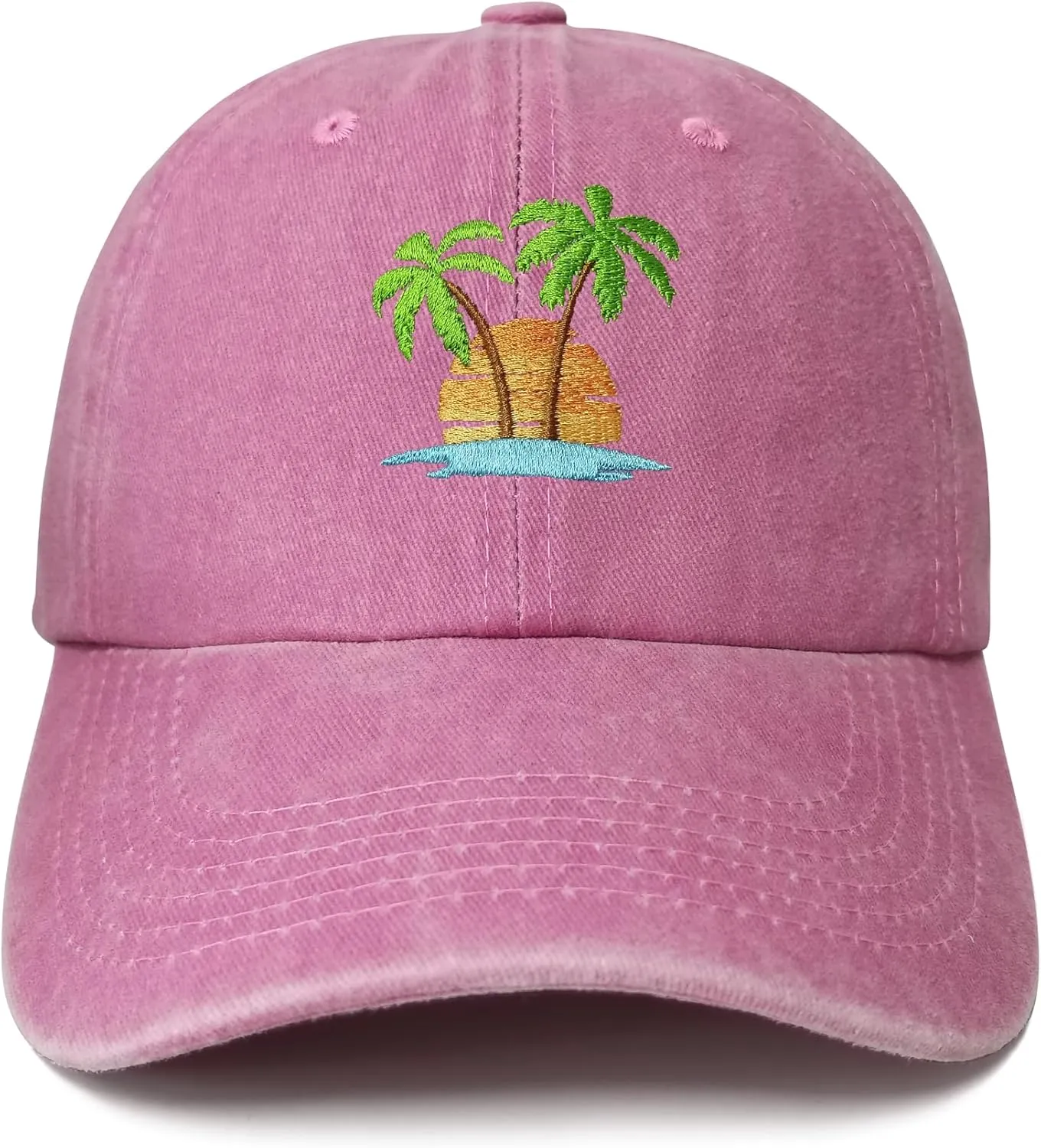 Hepandy Embroidered Palm Tree Hats for Men Women