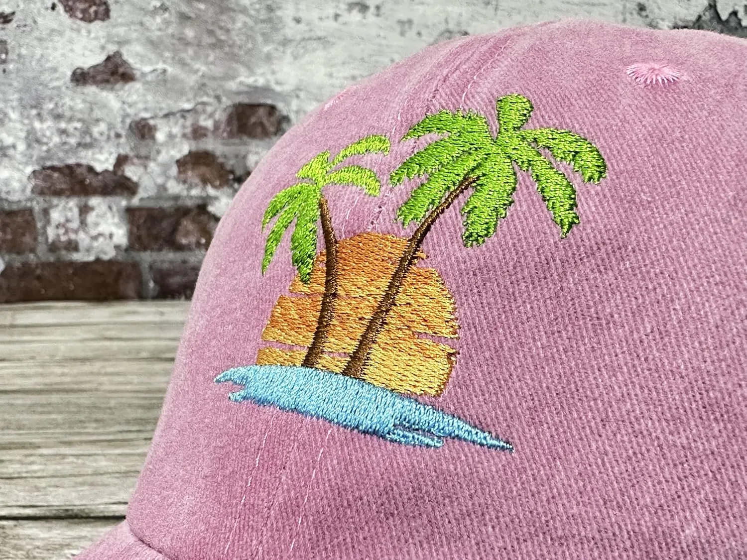 Hepandy Embroidered Palm Tree Hats for Men Women