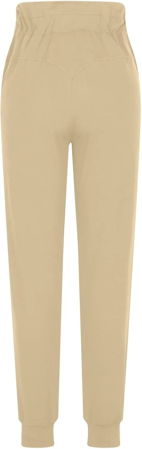 High Waisted Drawstring Pants Women Casual Soft Comfortable Pants for Travel Sports Solid Color Sweatpants Women
