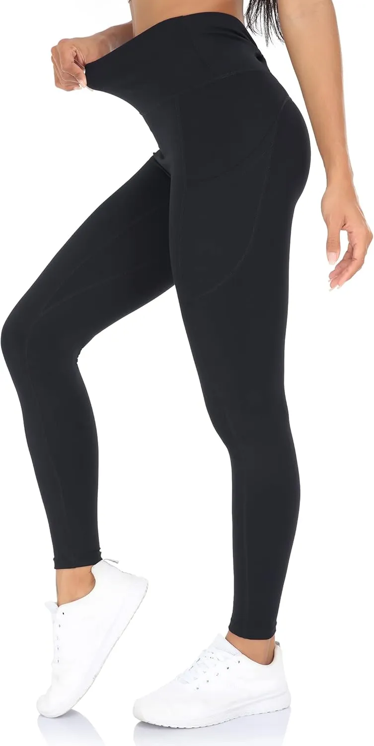 High Waisted Gym Yoga Pants with Pockets, Tummy Control Activewear Workout Leggings for Women