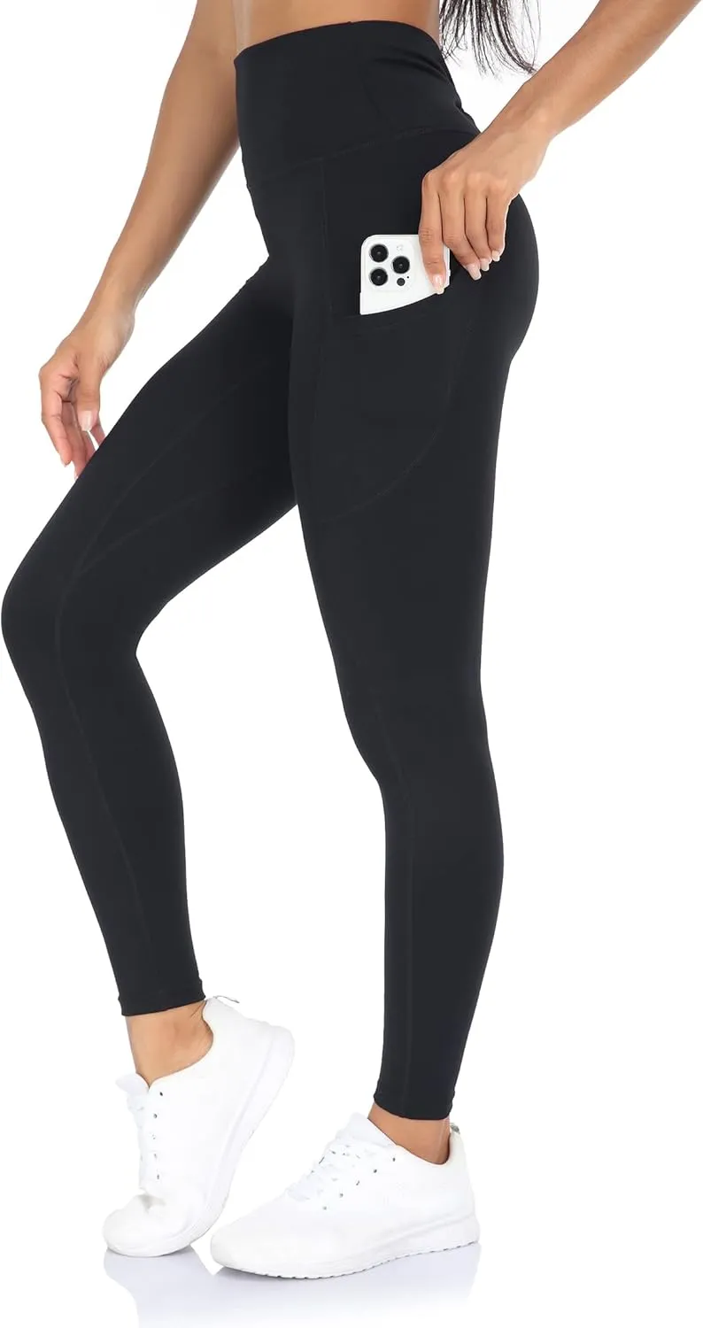 High Waisted Gym Yoga Pants with Pockets, Tummy Control Activewear Workout Leggings for Women