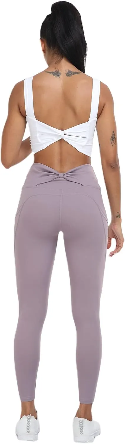 High Waisted Gym Yoga Pants with Pockets, Tummy Control Activewear Workout Leggings for Women