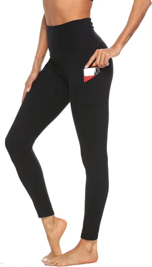 High Waisted Gym Yoga Pants with Pockets, Tummy Control Activewear Workout Leggings for Women