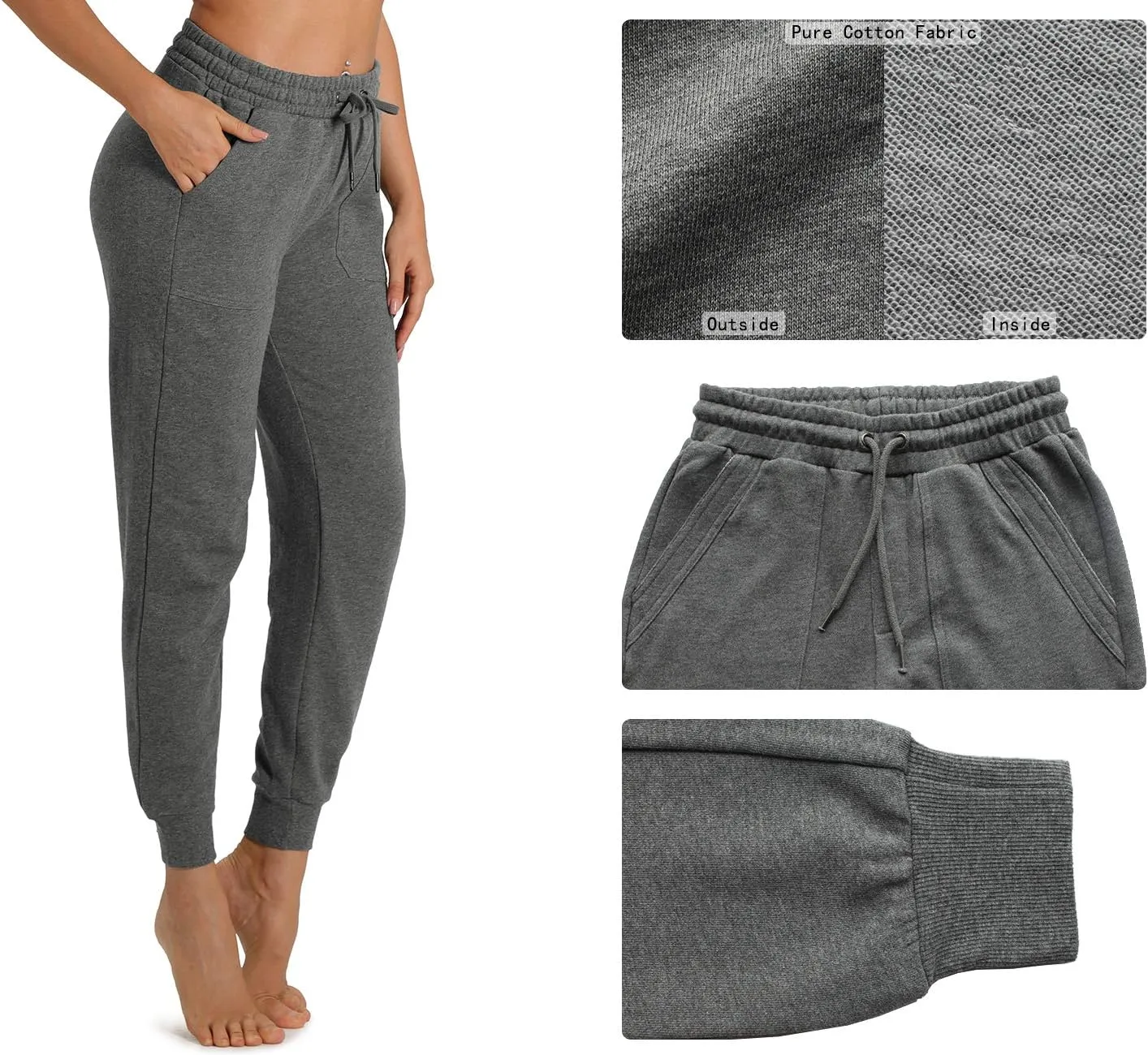 icyzone Women Sweatpants Joggers Activewear Workout Running Pants with Pockets