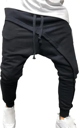 JEShifangjiusu Men'S Cotton Joggers Pants Casual Yoga Beach Sweatpants Low Drop Crotch Drawstring Pants Hip Hop Harem Pants