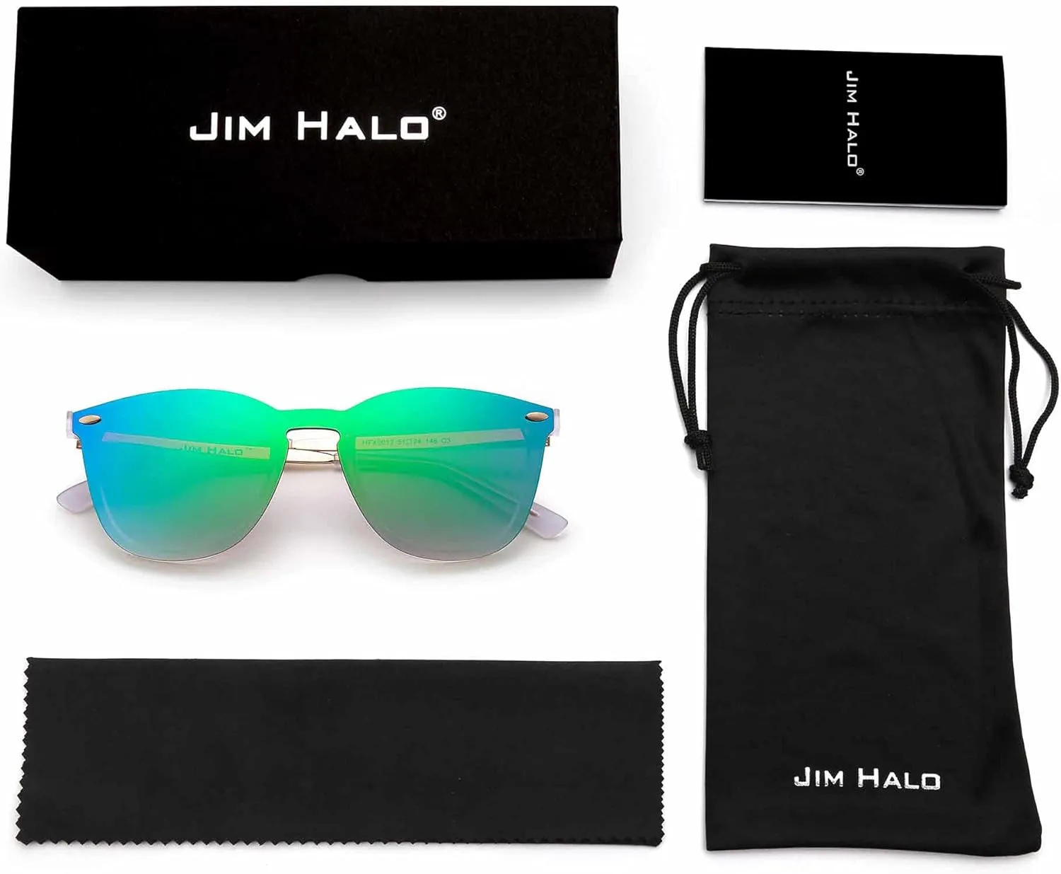 JIM HALO Trendy Rimless Mirrored Sunglasses Reflective Sun Glasses for Women Men