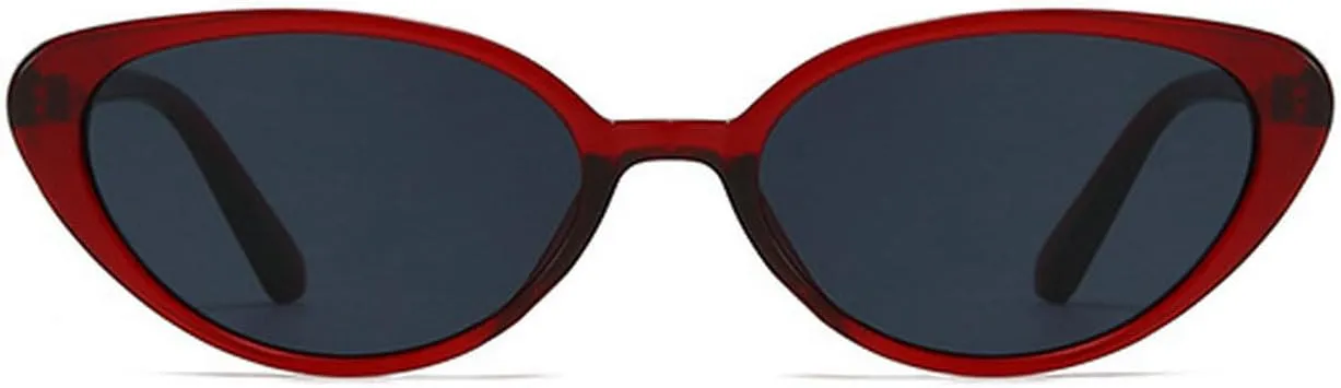 laureles Retro Cat Eye Sunglasses for Women Vintage Fashion Wine Red Small Oval Sun Glasses Men Shades