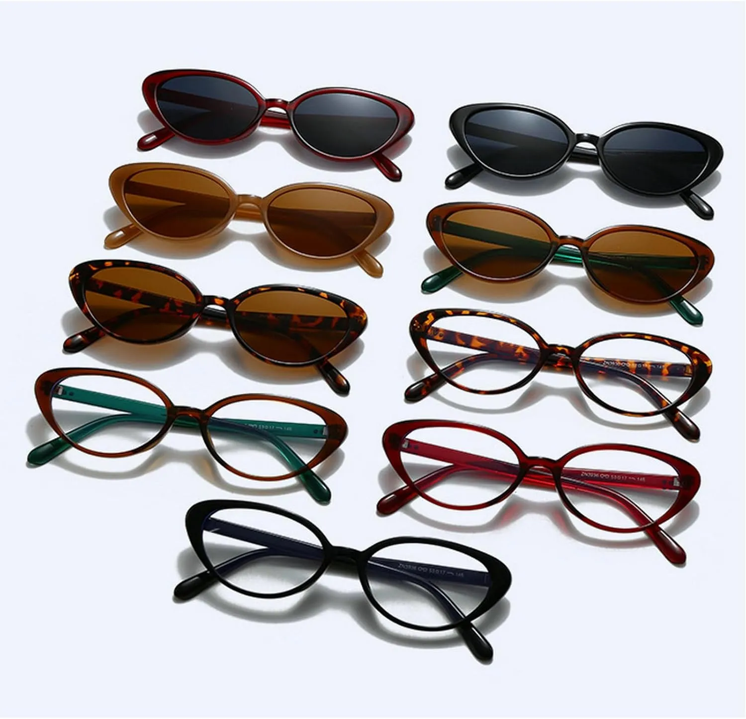 laureles Retro Cat Eye Sunglasses for Women Vintage Fashion Wine Red Small Oval Sun Glasses Men Shades
