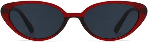 laureles Retro Cat Eye Sunglasses for Women Vintage Fashion Wine Red Small Oval Sun Glasses Men Shades