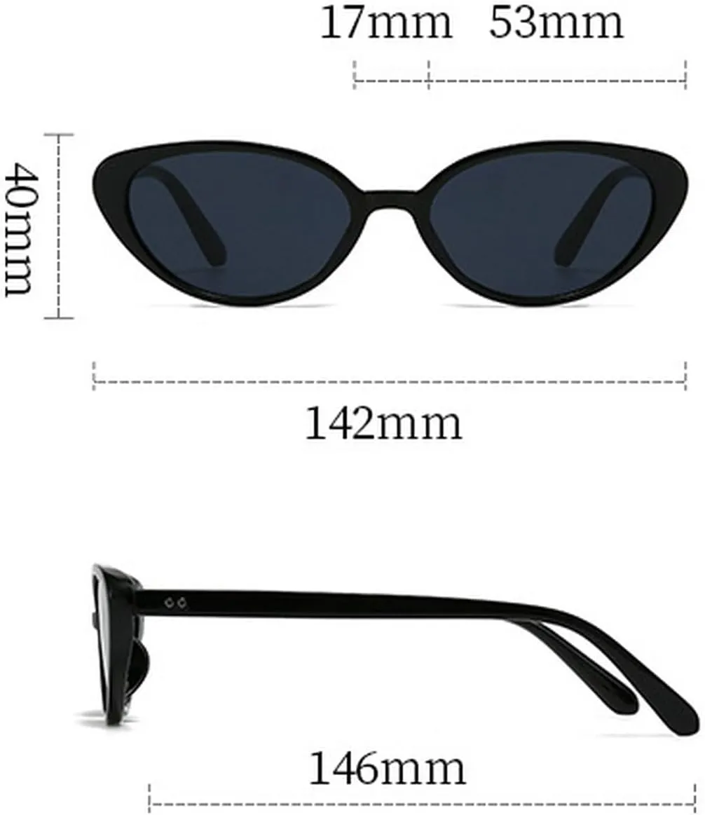 laureles Retro Cat Eye Sunglasses for Women Vintage Fashion Wine Red Small Oval Sun Glasses Men Shades