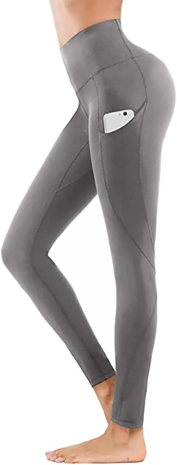Leggings with Pockets for Women,Leggings for Women Tummy Control,Buttery Soft Yoga Pants for Workout Running Athletic