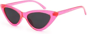 livho Retro Vintage Narrow Cat Eye Sunglasses for Women Clout Goggles Plastic Frame (Barbie Powder)