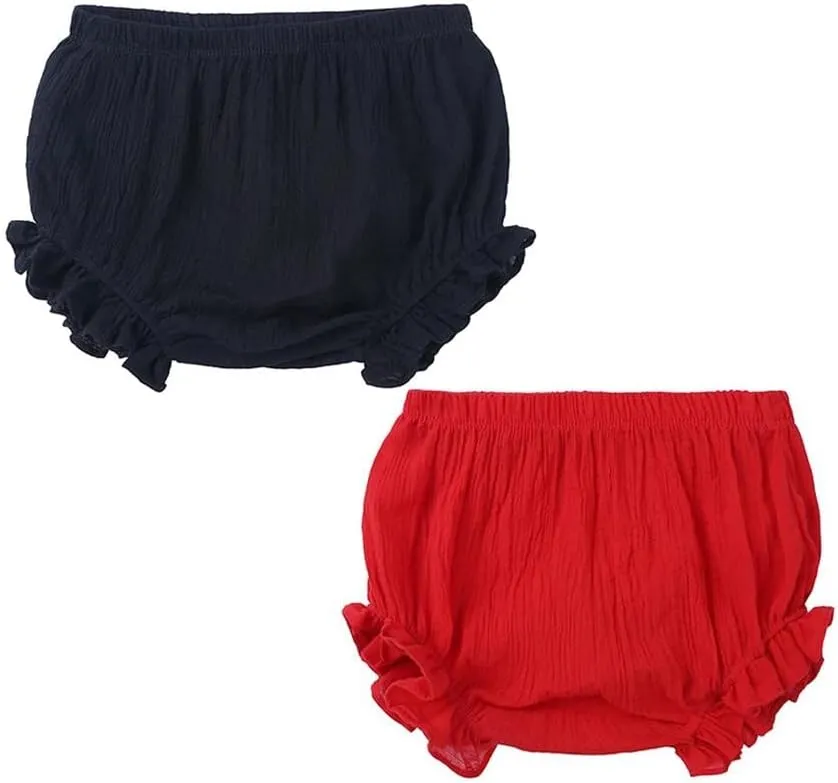LNICEAR Toddler Kids Baby Girls Cotton Linen Shorts Basic Summer Plain Bloomers