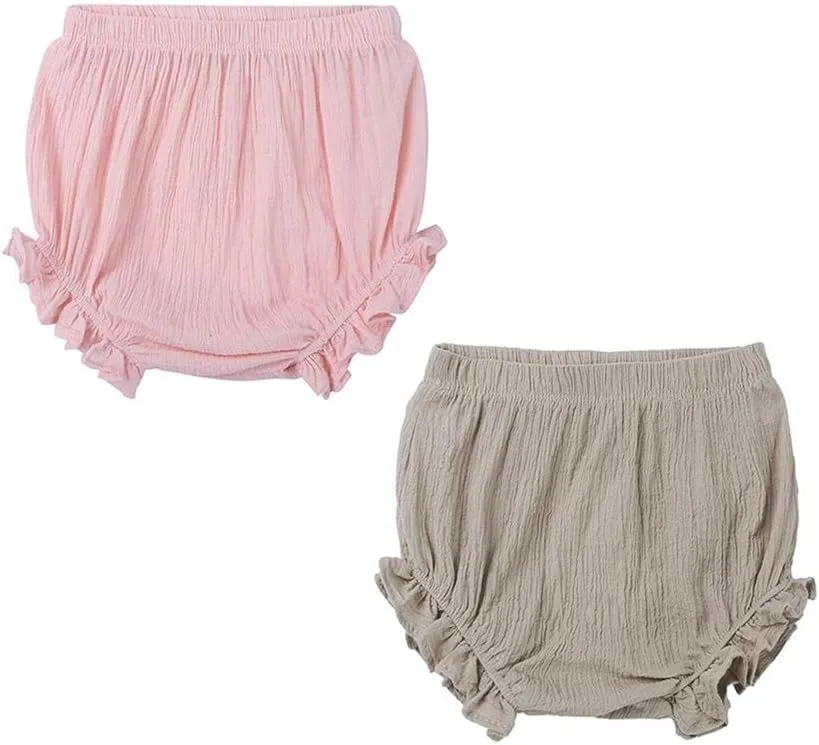 LNICEAR Toddler Kids Baby Girls Cotton Linen Shorts Basic Summer Plain Bloomers