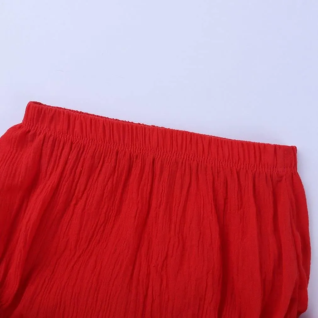 LNICEAR Toddler Kids Baby Girls Cotton Linen Shorts Basic Summer Plain Bloomers