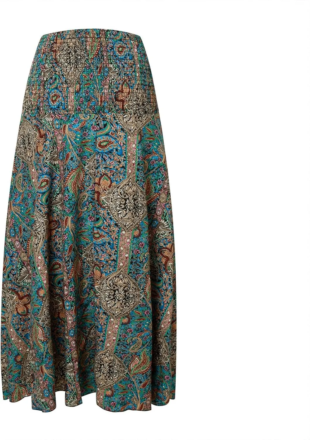 Long Skirts for Women Summer Bohemian Lace Up Floral Print Flowy Long Skirt Beach Casual Maxi Skorts Vacation