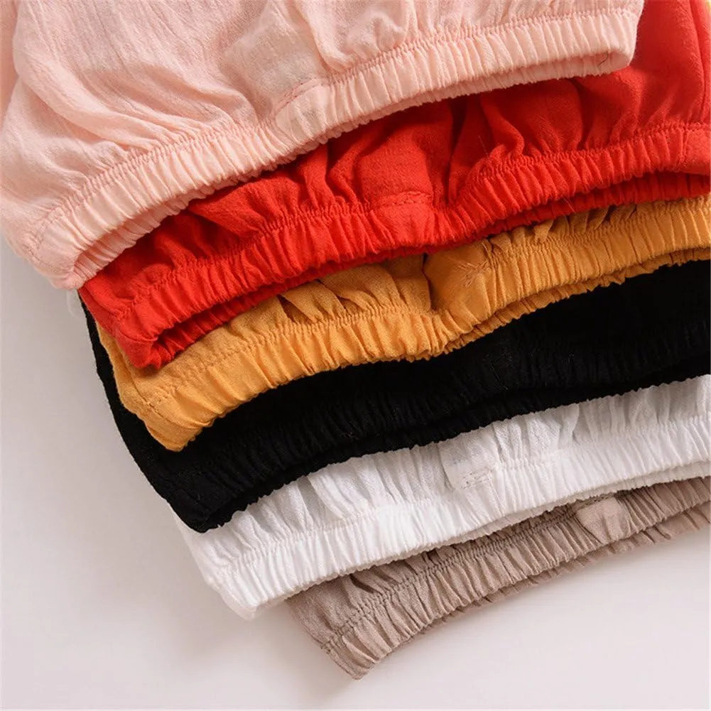 LOOLY Baby Bloomers Unisex Baby Girls Boys Cotton Linen Blend Shorts