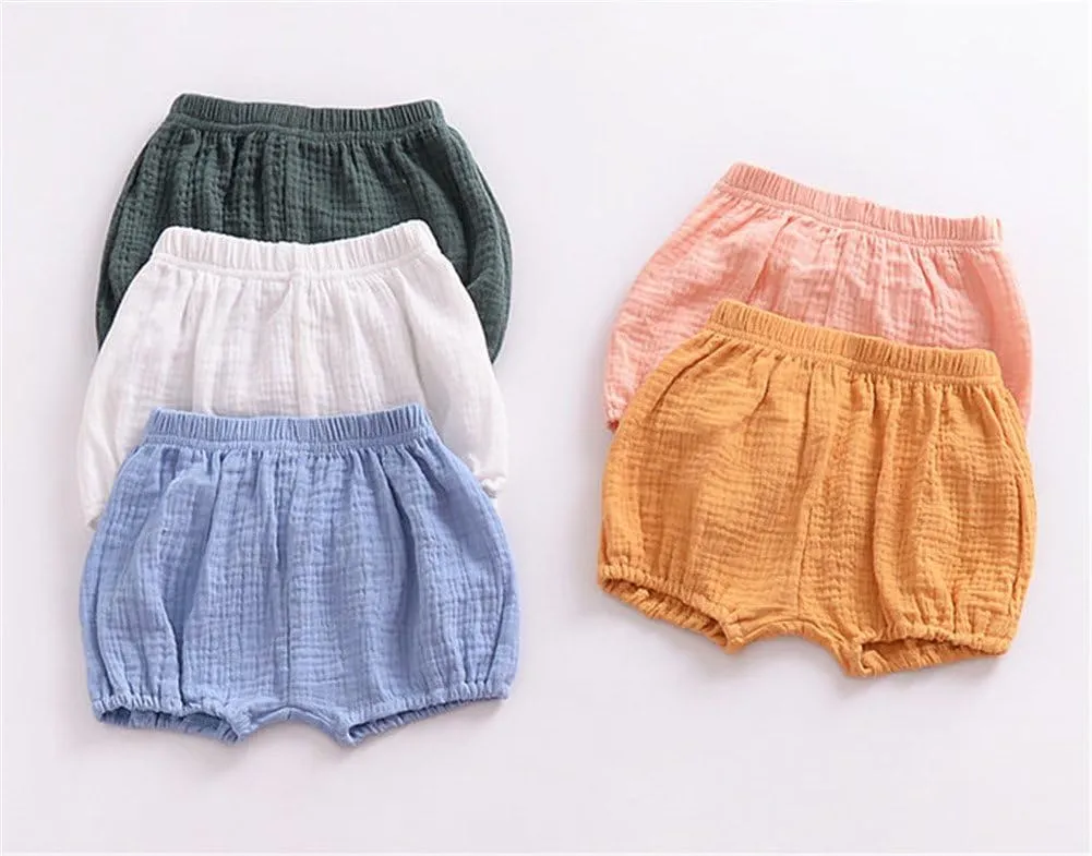 LOOLY Baby Bloomers Unisex Baby Girls Boys Cotton Linen Blend Shorts