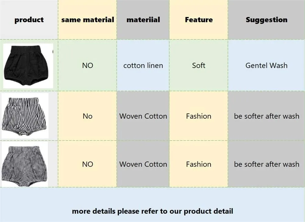 LOOLY Unisex Baby Girls Boys 3 Pack Cotton Linen Blend Bloomer Shorts